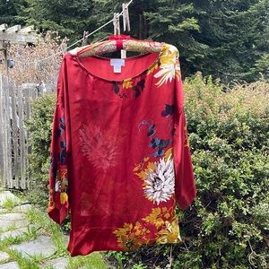 Beautiful Soft Surroundings light, airy, floral tunic. 3/4 length sleeves.